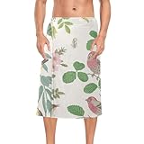 KLL Herren-Duschtuch mit Vogelmuster, Vintage-Stil, Korallen-Fleece, 152,4 x 71,1 cm, für College, Wohnheim, Sauna