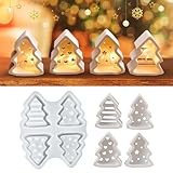 EPODA Silikonformen Gießformen Weihnachten, 4 Stück Silikonform Weihnachten, Silikon Gießform Kerzenform Weihnachten, Weihnachten Giessformen Silikon Gipsformen Zum Gießen