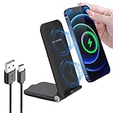 15W Induktive Ladestation Wireless Charger, Schnelles Kabelloses Ladegerät Handy Ständer für Samsung Galaxy S24 Ultra S23 S22 S21 S20 S10 S9, Google Pixel 9 8 Pro 7 7a 6 5XL, iPhone 16 15 14 13 12 11