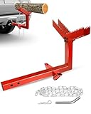 Schwerlast-Anhänger Holzsägebock, Sägebock für 5,1 cm Anhängerempfänger, Anhänger Holzschneideständer (mit zwei V-förmigen Sägezähnen) zum Fällen und Schneiden von Holzscheiten
