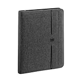 WENGER Affiliate Schreibmappe mit Ringhefter und 10 Zoll Tabletfach, Padfolio mit Business-Organizer, Polyester, A4-Notizbuch, Damen Herren, Grau, 601360
