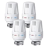4 Stück Thermostatkopf Heizkörperventil, M30 X 1,5 Kühlerventilköpfe, Heizkörper Thermostatkopf, Heizkörperthermostat mit Nullstellung, Heizungsthermostat, Heizungsregler für Büro Zuhause