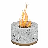 Rauchfreier Tischkamin, kreisförmig, tragbar, Bioethanol-Feuerstelle, Schale für Innenbereich, Garten, Balkon, Wohnzimmer, Esstisch-1