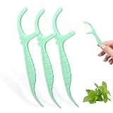 200 Stück Zahnseide Sticks Minze, Dental Floss Mint Twin Line Floss für Zahnreinigung, Speziell für hinteren Zahnzwischenräume Zahnreinigung, Zahnseidesticks mit Zahnstocher-Funktion