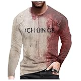 Generisch Problem GelöSt Halloween Herren T Shirt,Hemd Casual Entsetzen Blutig Bedruckt Shirts T-Shirt Fun-Tops & Tshirt Halloween-Hemden HalloweenkostüM
