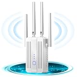 2025 Leistungsstarker WLAN-Repeater für Zuhause, einfach einzurichtender WiFi-Verstärker, 300 Mbps 2,4 GHz mit LAN-Anschluss, kompatibel mit Router und Modem (4 Antennas)