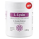 L-Lysin Pulver 150 g – pures Lysin, essenzielle Aminosäure, hochdosiert, vegan, gut löslich & geschmacksneutral – Für Getränke & Smoothies, ohne Zusatzstoffe – Original Pharno