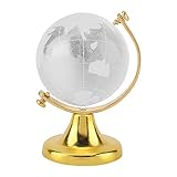 Magische Kristallkugel, Super-Mini-runder Erdglobus mit Weltkarte, Runder Erdglobus, Weltkarte, Kristallglaskugel, Heimbüro-Dekoration, Geschenk, Globus, Briefbeschwerer(Gold)