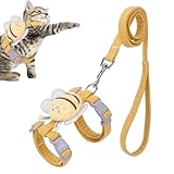 Katzenfutter und Leine für einen Spaziergang – ein niedliches und epidemisches und atmungsaktives Geschirr mit Biene | Soft und Soft Beeswestern Crockery-Lash für