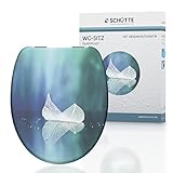 SCHÜTTE WC-Sitz LEAF mit Absenkautomatik aus Duroplast, hochwertiger Toilettendeckel mit 175kg Belastbarkeit, Toilettensitz mit Brille, Klodeckel für WC, Klobrille mit Motiv