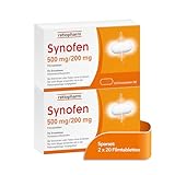 Synofen von ratiopharm im Sparset 2x20 Stück: schnell, stark und gut verträglich gegen Schmerzen – mit der Wirkstoffkombination aus Paracetamol und Ibuprofen, 40 Filmtabletten