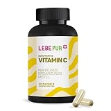 Lebepur Vitamin C Kapseln - 30 Kapseln - 1-Monatsvorrat, magenfreundlich und gut bioverfügbar, aus hochwertigem geupffertem Calcium-L-Ascorbat, in Deutschland produziert, vegan