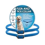 BKEPDY Hundehalsband 2 Stück Effektiver Schutz vor Ungeziefern Wasserdicht Einstellbares Floh und Zeckenschutz für Hunde Alle Größen und Rassen (Blau-1)