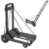 NAIZY Sackkarre Klappbar 4 Räder Transportkarre mit Einziehbarer Griff & Geräuscharmes Rad Transportwagen ABS Anti-Rutsch Ladefläche Handkarre, Max bis 45KG