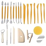 RTBRCG 23 Stück Töpferwerkzeug, Professional Töpferset, Leicht Modellierwerkzeug, Exquisit Ton Werkzeug, Clay Tools Töpferset für Zuhause für Keramik Luftgetrockneter Ton Kunstprojekte Holzmodelle