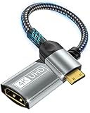 Nersligek Mini HDMI auf HDMI Adapter, 4K 60Hz Mini HDMI Adapter mit 3D HDR 18Gbps kompatibel mit DSLR, Camcorder, Laptop, Tablet, HDTV, Projektor, Kamera