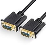 Omivine Vga Kabel 1,8 M – VGA auf VGA Monitor Kabel 1080P Full HD PC Kable für Computers, Bildschirm, Beamer, Projektor, D-Sub Schwarz, Stecker auf Stecker