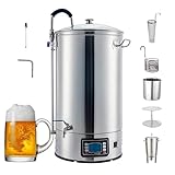 40-Liter-All-in-One-Braukessel mit LCD-Steuerung und Turbokühlung – 10,5 Gallonen elektrisches Brausystem for die Herstellung von selbstgebrautem Bier | 20-minütige Würzekühlung, 7-stufige Temperaturr