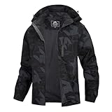 LBL Softshelljacke für Herren Wasserdicht Outdoor Jacken für Herren Warme Gefütterte Winterjacke mit Abnehmbarer Kapuze Atmungsaktive Wanderjacke übergangsjacke Herren