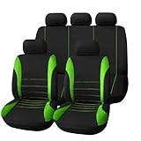 HotYou Auto Sitzbezug Set Polyester 9 Stück Auto Zubehör Automotive Stuhl Fall Protector,Herausnehmbar und waschbar,Grün