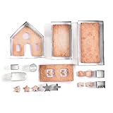 Hoement 10 Stück Edelstahl Ausstecher Set Weihnachtsdesign Keks Ausstechformen Für ätzchen Obstkuchen Und Backwerkzeuge Für Festliche Weihnachtsfeiern