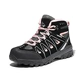NORTIV 8 Adventurer Trekking-& Wanderhalbschuhe für Damen -Atmungsaktive Bequeme Damenstiefel,Size 41,Schwarz/Rosa,SNHB211W