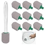 WANDGU 10 Stück Bimsstein Toilettenreiniger mit 1 Griff: Bimsstein Reinigungsstein, Pumice Stone Toilet, Putzstein Deep Flecken für Toilette Küche Fußpflege Dusche Bad Pool Waschbecken