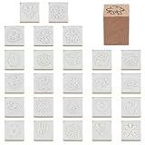 WEBEEDY Weahter Gummistempel aus Holz, klein, verschiedene Weahter, dekorative Stempel, Set zum Basteln, 1,5 cm, quadratisch, Holzgummistempel, für Scrapbooking, Tagebücher, Kartenherstellung, Malerei