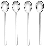 AOOSY 4 Stück Suppenlöffel Edelstahl Runde Esslöffel, 8,5 Zoll langen Griff Abendessen Reis koreanischen Löffel Set für Home Kitchen Restaurant