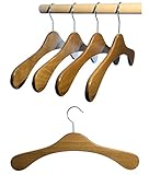 Hagspiel Kleiderbügel aus Holz, Garderobenbügel aus Buchenholz, 5 STK. (Eiche gebeizt) Made in Austria