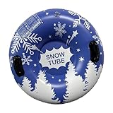 Qianly Tragbarer Aufblasbarer Snowtube für, 35,43 Zoll Durchmesser mit Griffen