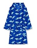 Playshoes Unisex Kinder Fleece-Bademantel Morgenmantel, Hai, 158/164