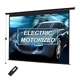 INMOZATA 4:3 HD Elektrische Projektor Leinwand 72 Zoll Fernbedienung Projektor Leinwand faltbar motorisierte Projektionswand für Home School Theater Kino Indoor Outdoor Projektor Movie Screen(72“)
