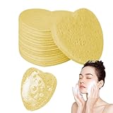 Gesichtsschwämme in Herzform – 50 Kosmetikschwämme, Naturschwamm für das Gesicht | Herzförmiger Abschminkschwamm, wiederverwendbare Reinigungsschwämme, tägliche Gesichtspflege