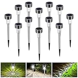 Bawoo Solarlampen für Außen 12 Stück, Solar Gartenleuchte Wasserdicht Solarleuchte für Außen LED Wegleuchte für Terrasse, Rasen, Garten Hofwege und Wege