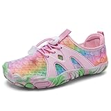 IceUnicorn Badeschuhe Junge Barfußschuhe Kinder Strandschuhe Mädchen Atmungsaktiv Wanderschuhe Traillaufschuhe(Gefärbte Fischschuppen,31EU)