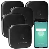 VisorTech 5er-Set kompakte WLAN-Design-Rauchwarnmelder mit weltweiter App, schw.