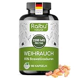 Weihrauch Kapseln Hochdosiert - 2200 mg Weihrauch Extrakt pro Tagesdosis - 85% Boswelliasäuren - Indischer Boswellia Serrata - Deutschen Qualitätsstandards - 180 Vegane Kapseln