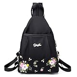 Jywmsc Damen Stilvoll Nylon Leicht Rucksack Damen Rucksackhandtaschen Schultertasche Draussen Brusttasche