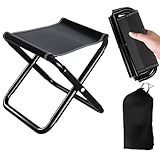 ROSYLEVE Camping Hocker Tragbarer Klapphocker, Mini-Klapphocker und Leicht Sitz Falthocker Klappbar für Reisen Wandern Garten Angeln Grillen Strand mit Aufbewahrungsbeutel