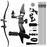 REAWOW Bogenschießset 35Lbs Recurvebogen Recurve Bogen Und Pfeil Set Laminiertes Glasfaserplatte Bambus Geschenk Für Bogenschießen Outdoor Aktivitäten Szenische