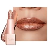 OULAC Feuchtigkeits Glanz Lippenstift Bronze, Schimmernder Lippenstift mit Glänzender Oberfläche, Cremige Textur, Lippenpflege Lippenstift für Feuchtigkeitsspendende Lippen, Vegan (06) Precious Moment