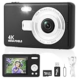 Digitalkamera Fotokamera mit 64GB Karte, 1080P FHD 40MP Kinder Kamera 2.4' LCD, Wiederaufladbare Kamera fotokamera mit 8X Digitalzoom digicam für Erwachsene, Kinder, Jungen, Mädchen （Schwarz