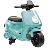 AIYAPLAY Kinder Elektro-Motorrad, 6V Kindermotorrad mit Scheinwerfer, Musik, Vor- und Rückwärtsgang, Trainingsräder, 1,5-3 km/h, Elektromotorrad für 1,5-3 Jahre Kinder, Grün