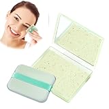 100 Blätter Gesicht Blotting Paper, Gesichts-Löschpapier Grüntee Ölabsorbierende Blätter, Face Oil Blotting Papers Weich Öl-Löschpapier für Damen Herren Gesichtspflege (Grün)