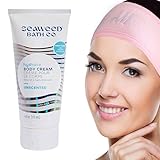 Feuchtigkeitsspendende Körpercreme mit Meeresalgen, Arganöl, Sheabutter, Hyaluronsäure ohne Parfüm, Seawеd Moisturizer Cream for Dry Skin, 177 ml + Stirnband A & M Spa, 1 Stück