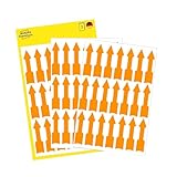 AVERY Zweckform 3008 selbstklebende Pfeiletiketten (Pfeil Aufkleber im Format 39x9 mm, permanent haftend, 63 Pfeil Sticker auf 3 Bogen, Hinweispfeile zum auffälligen Kennzeichnen) neon orange