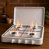 Gaskochfeld in elegantem Weiß – 4 Flammig Kochfeld für stilvolles Kochen