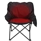Beheizter Klappstuhl mit USB-Heizung und Getränkehalter für Outdoor Camping, Angeln und Picknick