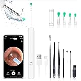 Miluna Ohrenreiniger, Ohrenschmalz Entferner Otoskop für iPhone, iPad und Android-Smartphones, IP67 Wasserdicht Ohrklar mit 6 LEDs, Miluna Pro Ohrenreiniger mit 1080P HD WiFi Kamera